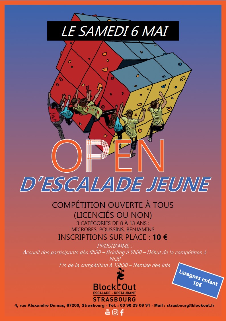 Open d'escalade jeune le 6 mai